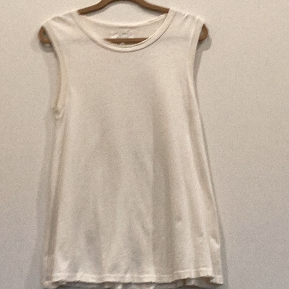 NWOT. The Great Ivory 100% Cotton raw edge A line loose fitting tank top.